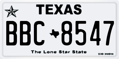 TX license plate BBC8547