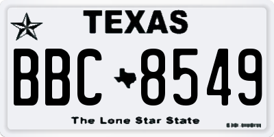TX license plate BBC8549