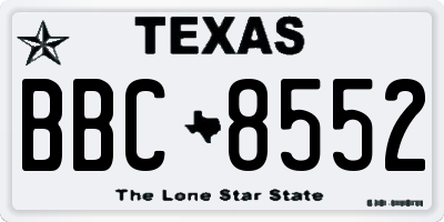 TX license plate BBC8552