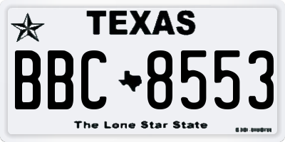 TX license plate BBC8553