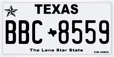 TX license plate BBC8559
