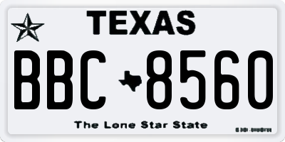 TX license plate BBC8560