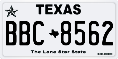 TX license plate BBC8562