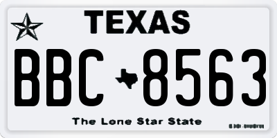 TX license plate BBC8563