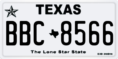 TX license plate BBC8566