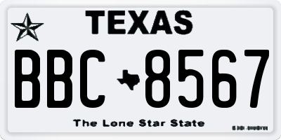 TX license plate BBC8567