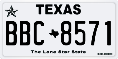 TX license plate BBC8571