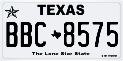 TX license plate BBC8575