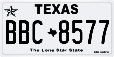 TX license plate BBC8577