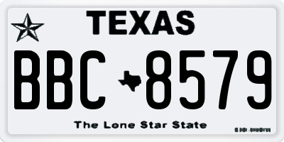 TX license plate BBC8579