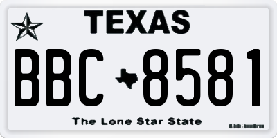 TX license plate BBC8581