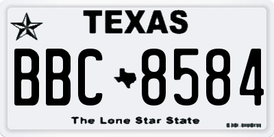 TX license plate BBC8584