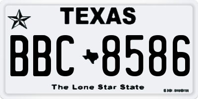 TX license plate BBC8586