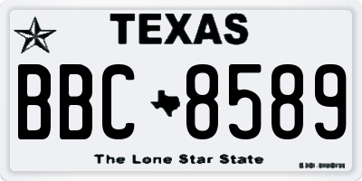 TX license plate BBC8589