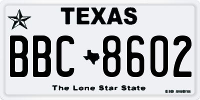 TX license plate BBC8602