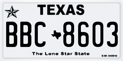 TX license plate BBC8603