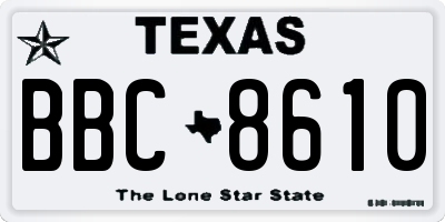 TX license plate BBC8610