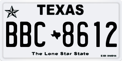 TX license plate BBC8612