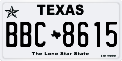 TX license plate BBC8615