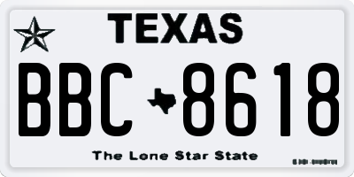 TX license plate BBC8618