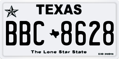 TX license plate BBC8628