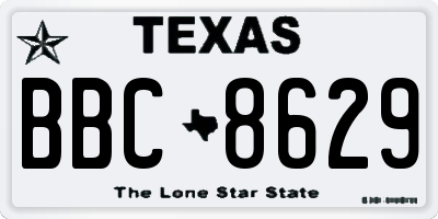 TX license plate BBC8629