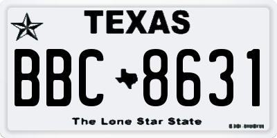 TX license plate BBC8631
