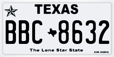 TX license plate BBC8632