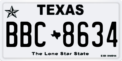 TX license plate BBC8634