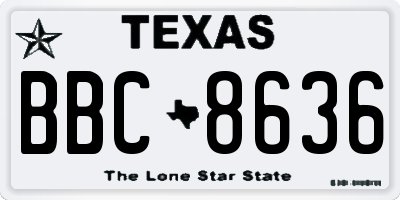 TX license plate BBC8636
