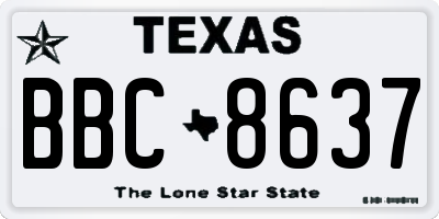 TX license plate BBC8637
