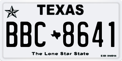 TX license plate BBC8641