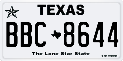 TX license plate BBC8644