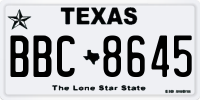 TX license plate BBC8645
