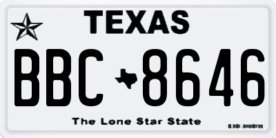 TX license plate BBC8646