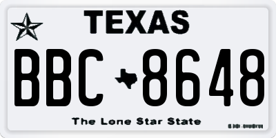 TX license plate BBC8648