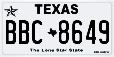 TX license plate BBC8649
