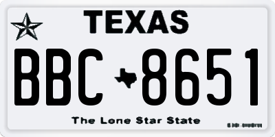 TX license plate BBC8651