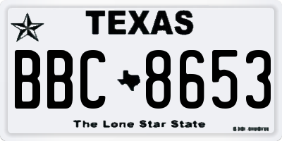 TX license plate BBC8653