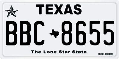 TX license plate BBC8655