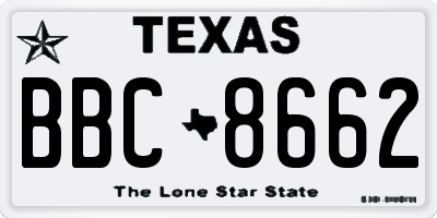 TX license plate BBC8662