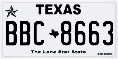 TX license plate BBC8663