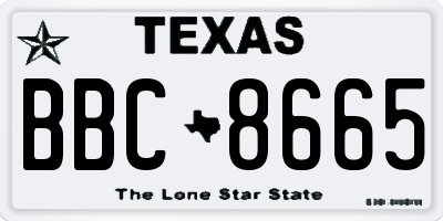 TX license plate BBC8665