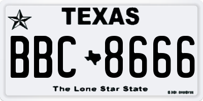 TX license plate BBC8666
