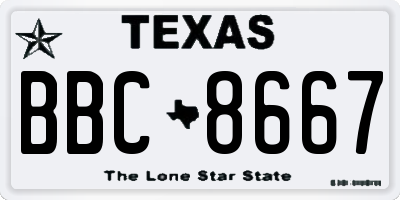 TX license plate BBC8667