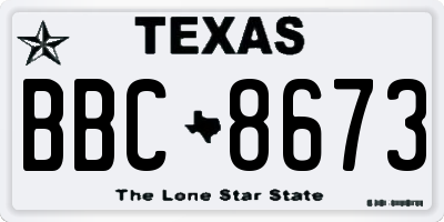 TX license plate BBC8673
