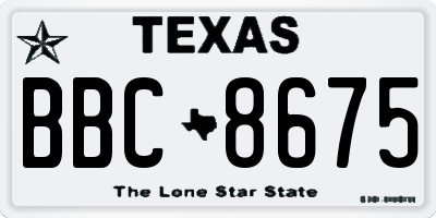 TX license plate BBC8675