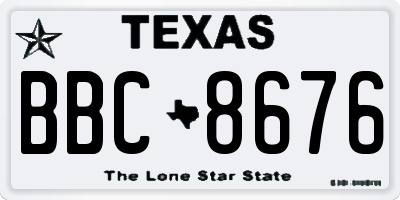 TX license plate BBC8676