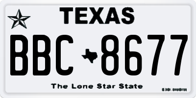 TX license plate BBC8677