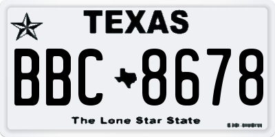 TX license plate BBC8678
